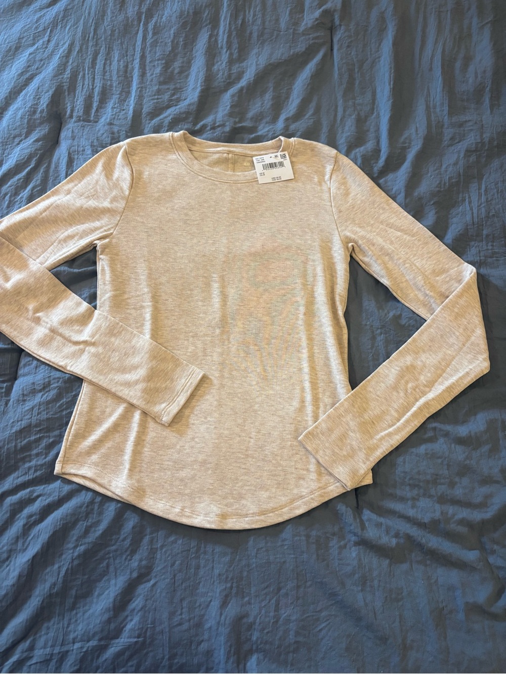 American Eagle Outfitters Light Taupe Crewneck Long Sleeve Top